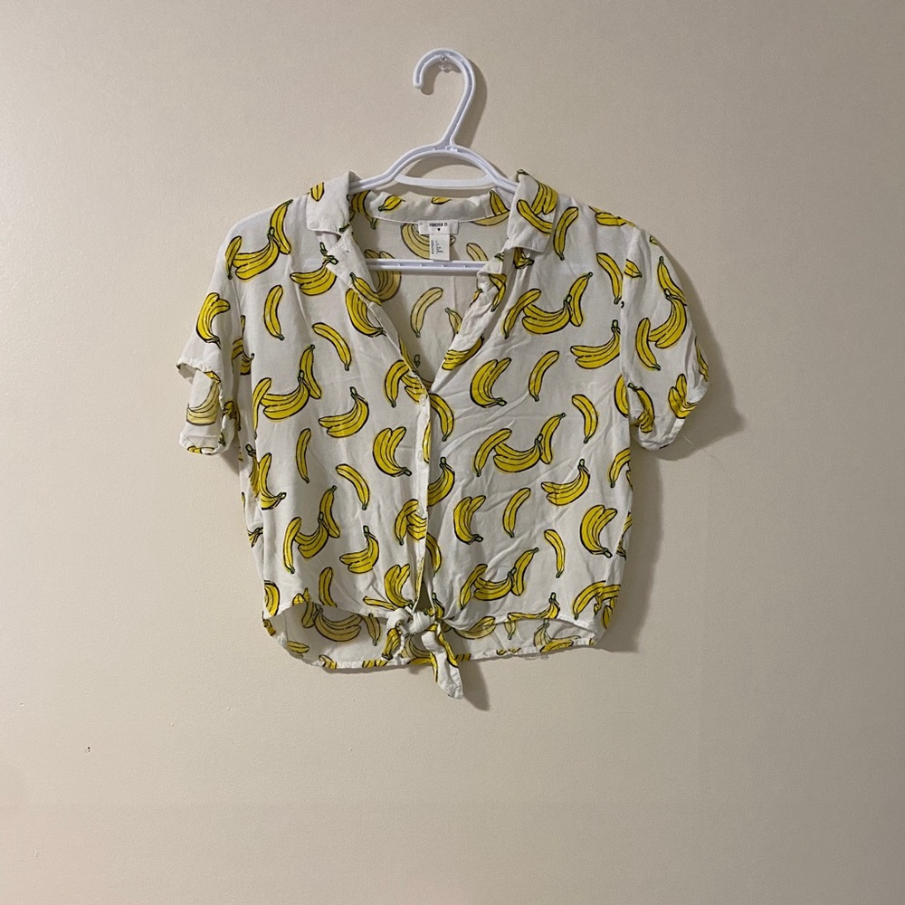 Forever 21 Banana tie crop NWOT